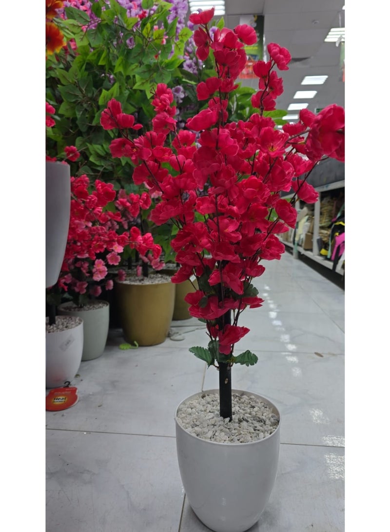 Simulated Blossom Bougainvillea Artificial Flower Tree Fake Plant Realistic Branches and Nursery Blooming Potted Flower Tree for Home Office Garden Wedding Indoor Outdoor Decor